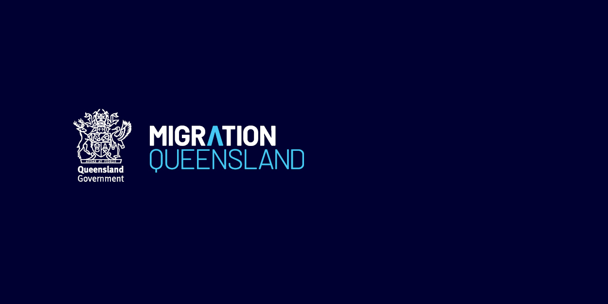 Migration Queensland logo. 